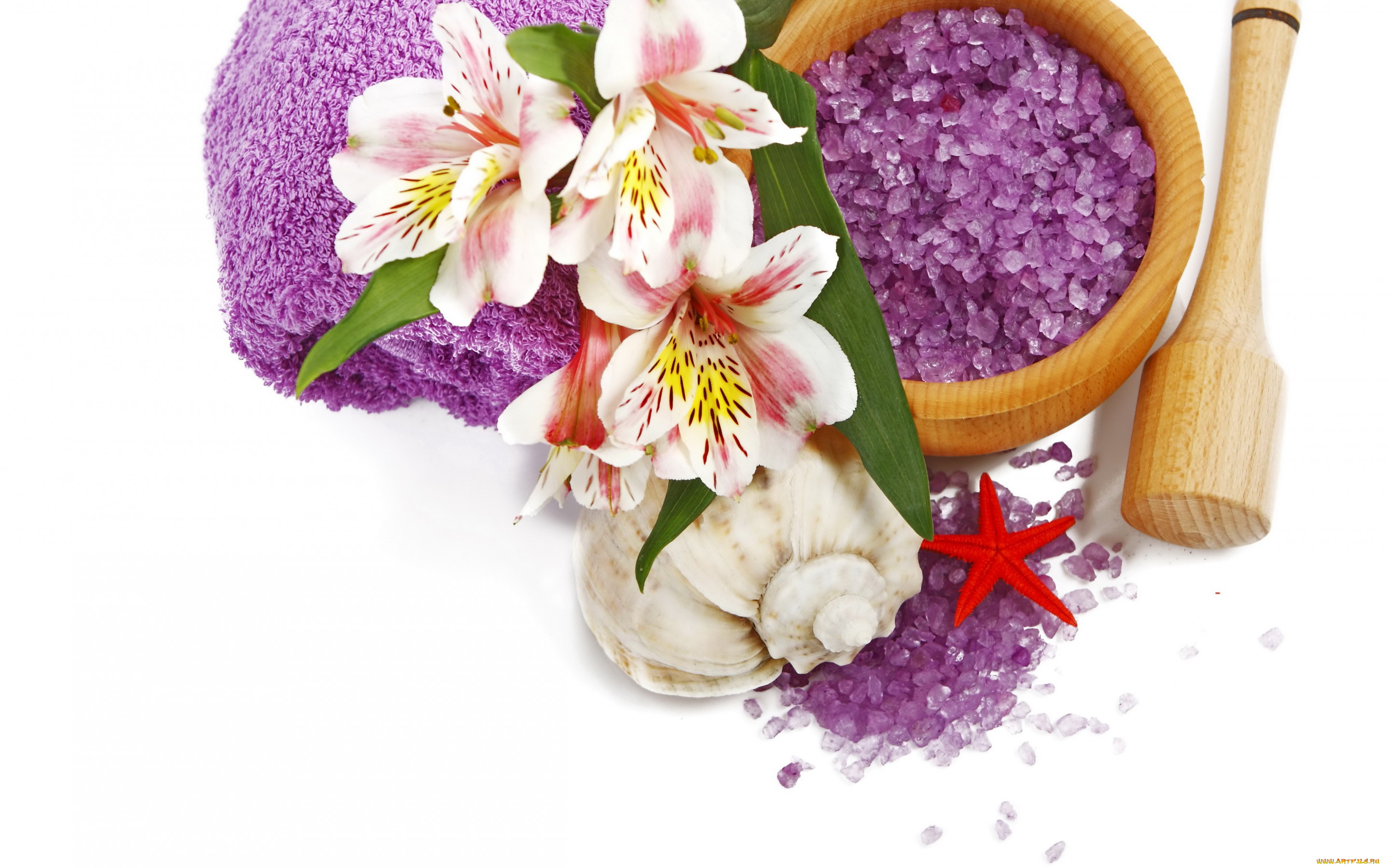 ,  ,  , lily, , , , salt, flowers, towel, relax, spa